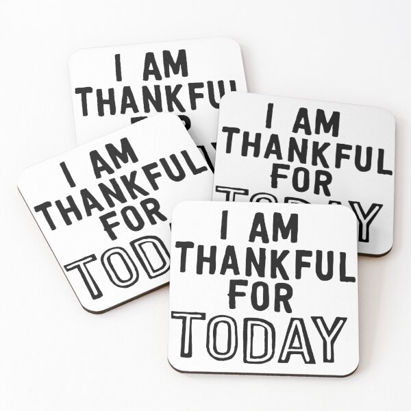 Item preview, Motivational Inspirational and Positive quote - I am thankful for today typography text art by Word Fandom - wordfandom designed and sold by Kerry Pritchard.