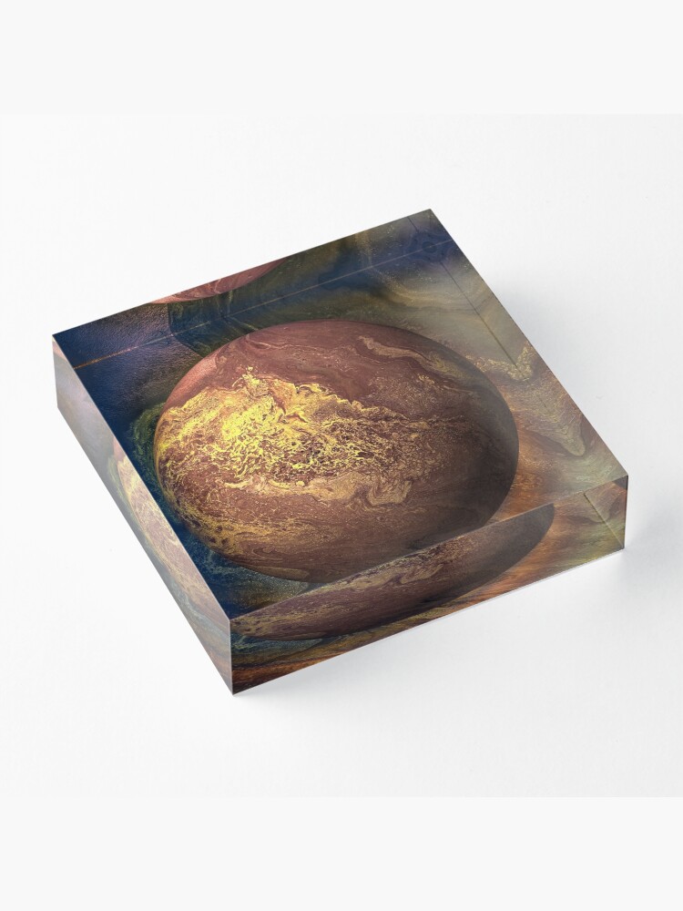Alternate view of Desert Moon: outer space planet Acrylic Block