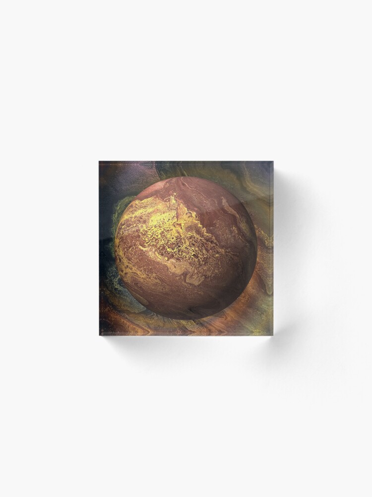 Alternate view of Desert Moon: outer space planet Acrylic Block