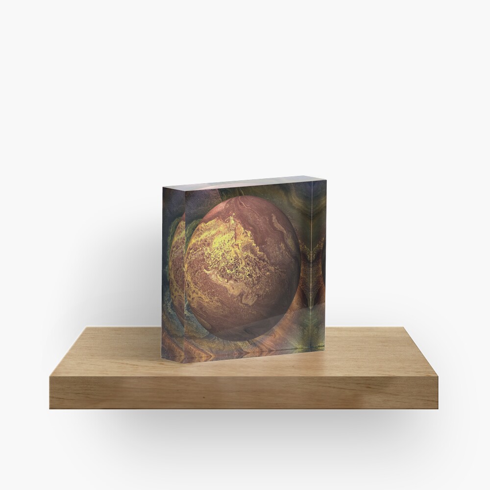 Desert Moon: outer space planet Acrylic Block