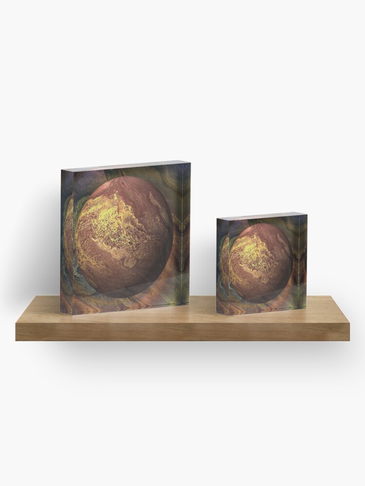 Alternate view of Desert Moon: outer space planet Acrylic Block