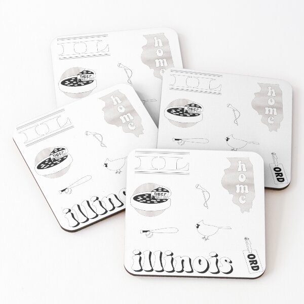 Item preview, White Watercolor Illinois US State Sticker Pack designed and sold by The-Goods.