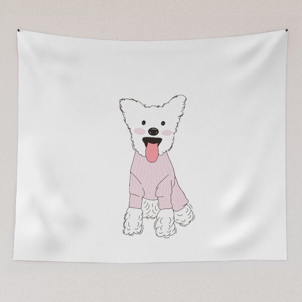 Item preview, Fluffy White Schnauzer Dog designed and sold by renanbarco.