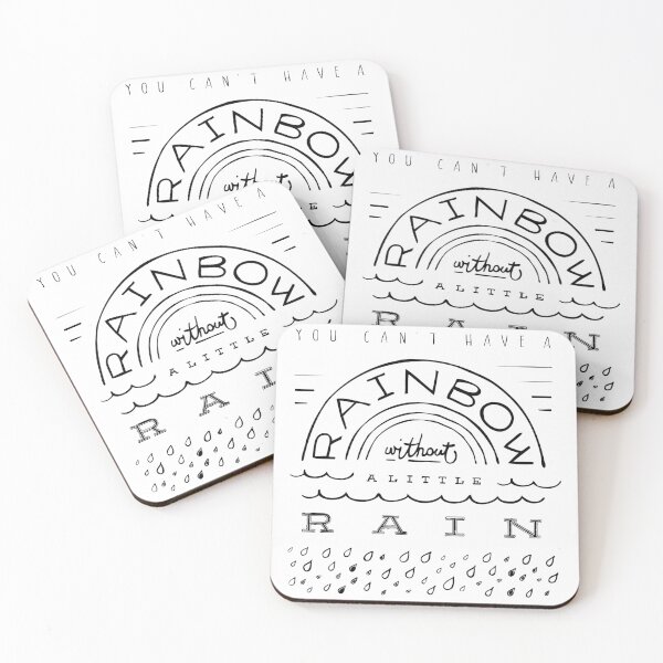 Item preview, Motivational Inspirational and Positive quote - You can’t have a rainbow without a little rain typography text art by Word Fandom - wordfandom designed and sold by Kerry Pritchard.