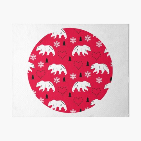 Winter bear red Art Board Print