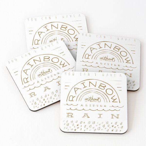 Item preview, Cita motivacional, inspiradora y positiva: No se puede tener un arcoíris sin un poco de lluvia. Arte tipográfico de texto de Word Fandom - wordfandom designed and sold by Kerry Pritchard.