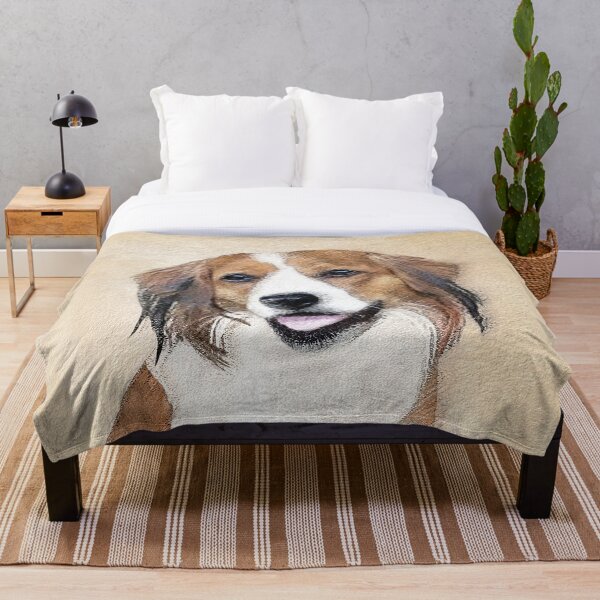 Nederlandse Kooikerhondje Painting - Dog Art Throw Blanket
