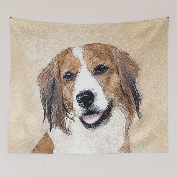 Item preview, Nederlandse Kooikerhondje Painting - Dog Art designed and sold by alpendesigns.