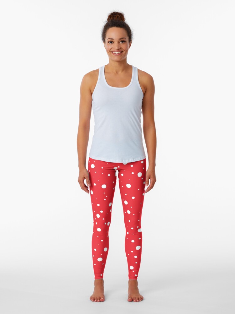 Red and white hot sale polka dot leggings