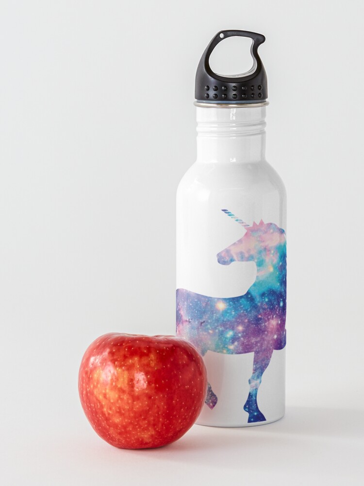 Alternate view of Cosmic watercolor unicorn Water Bottle