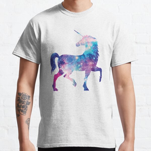 Licorne aquarelle cosmique T-shirt classique