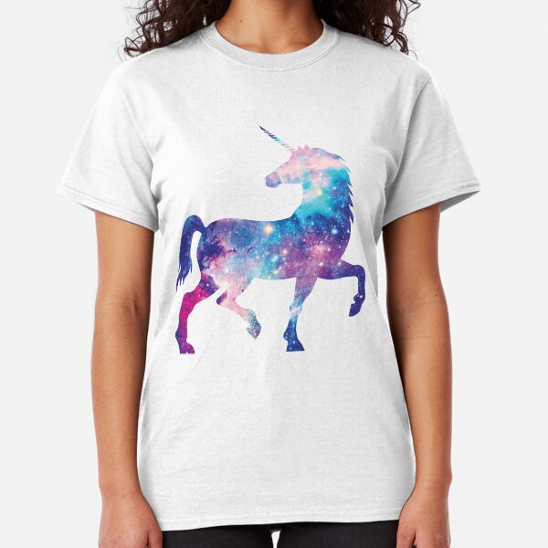 Cosmic watercolor unicorn Classic T-Shirt