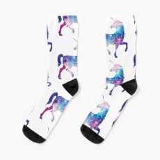 Cosmic watercolor unicorn Socks
