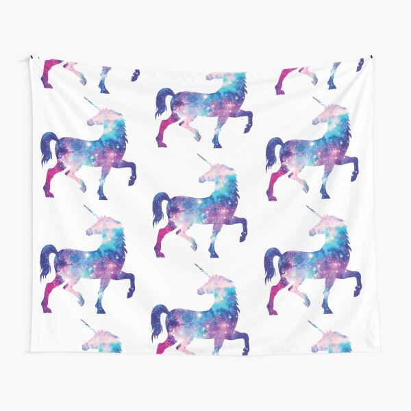 Cosmic watercolor unicorn Tapestry