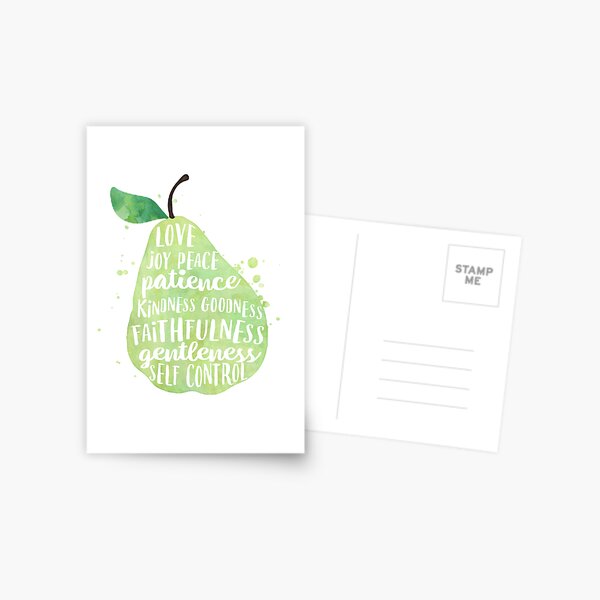 Fruit of the spirit watercolor pear Postcard