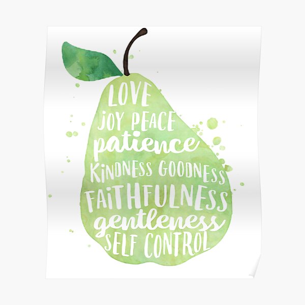 Fruit of the spirit watercolor pear Poster