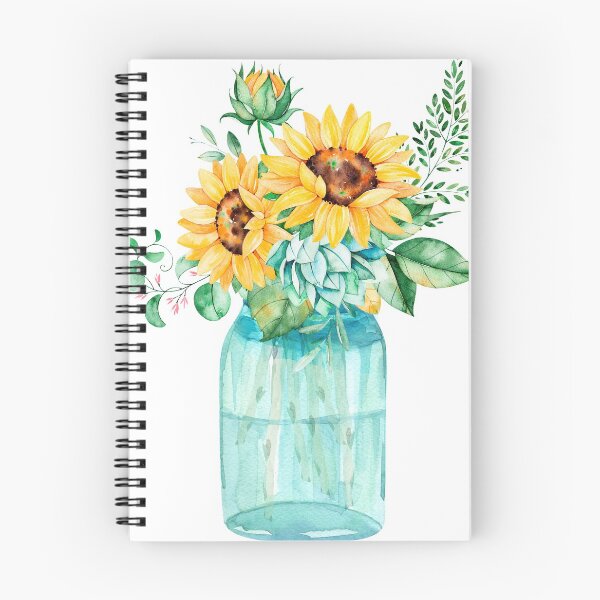 Item preview, Sunflowers, Mason jar, sunflower bouquet, watercolor, watercolor sunflowers designed and sold by SouthPrints.