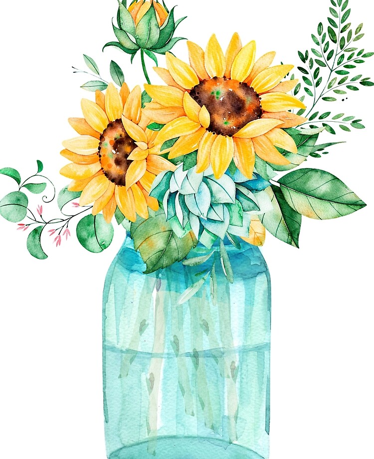 sunflower bouquet watercolor