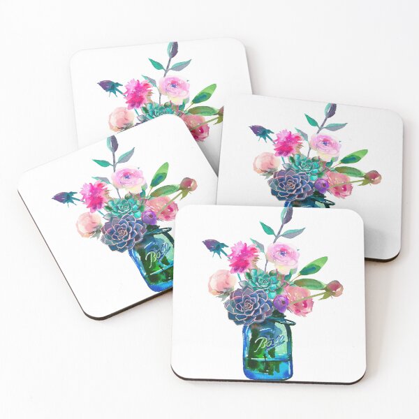 Item preview, Watercolor mason jar flowers designed and sold by SouthPrints.