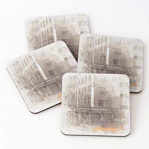 Item preview, NYC Yellow Cabs Bagel Cafe - SKETCH designed and sold by Art-Frankenberg.