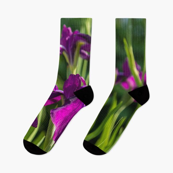 Item preview, Flamboyant Royal Purple Japanese Irises in Bloom - A Garden for Van Gogh designed and sold by Georgia Mizuleva.