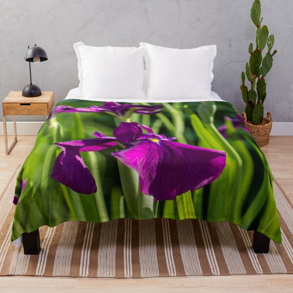 Item preview, Flamboyant Royal Purple Japanese Irises in Bloom - A Garden for Van Gogh designed and sold by Georgia Mizuleva.