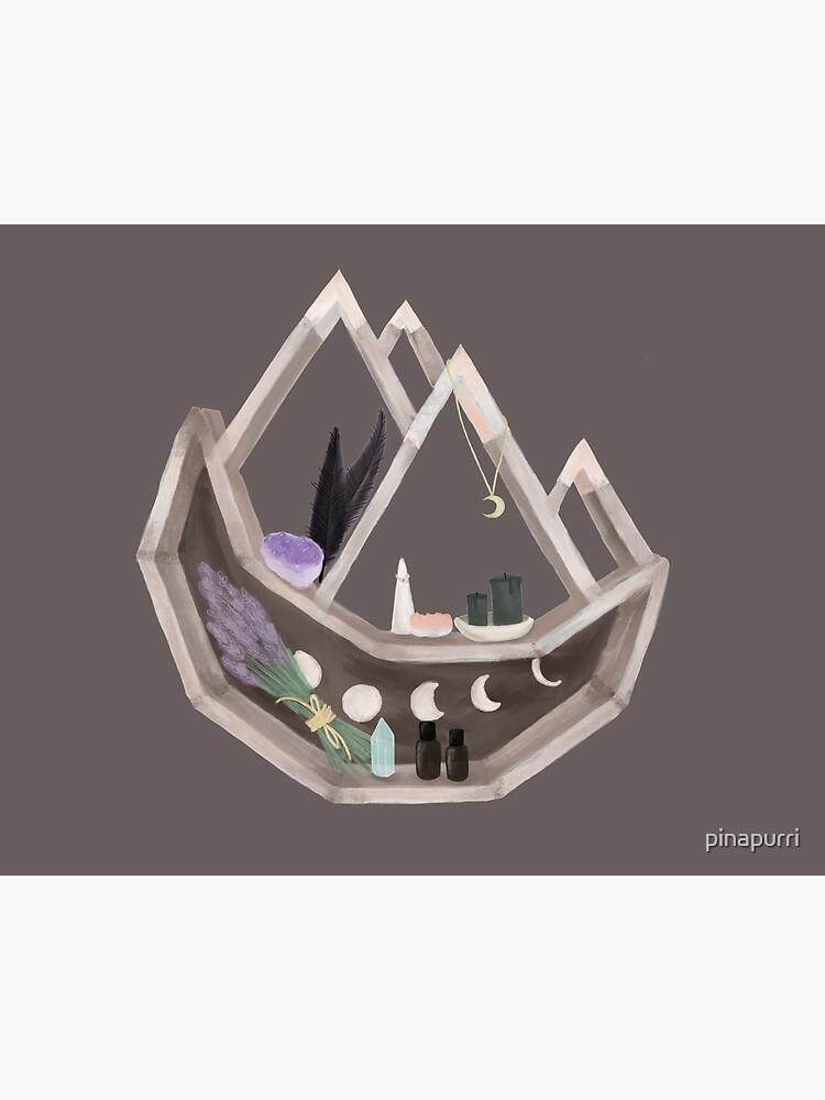 Magical mountain moon shelf Art Board Print by pinapurri