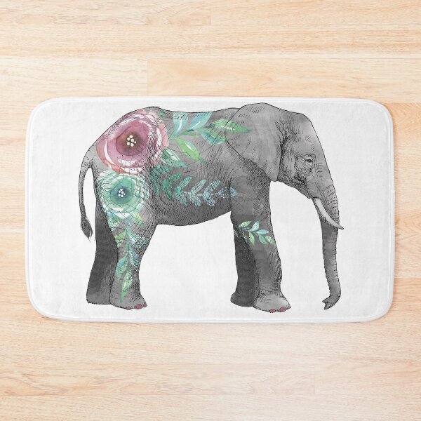 Item preview, Watercolor elephant with flowers designed and sold by SouthPrints.