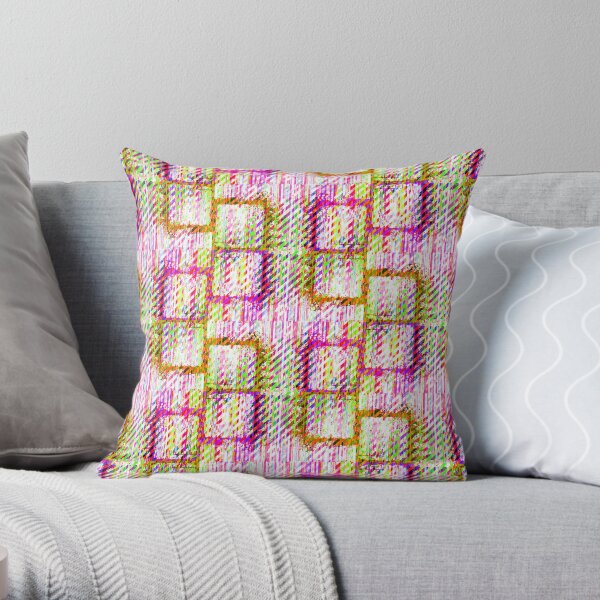Splat Plaid - Jelly Beans Throw Pillow
