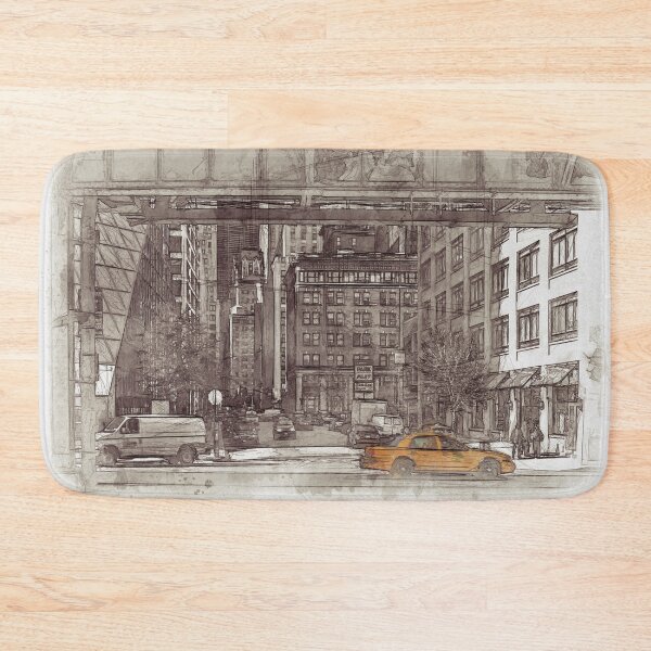 Item preview, NYC Yellow Cabs Fish Market - SKETCH designed and sold by Art-Frankenberg.