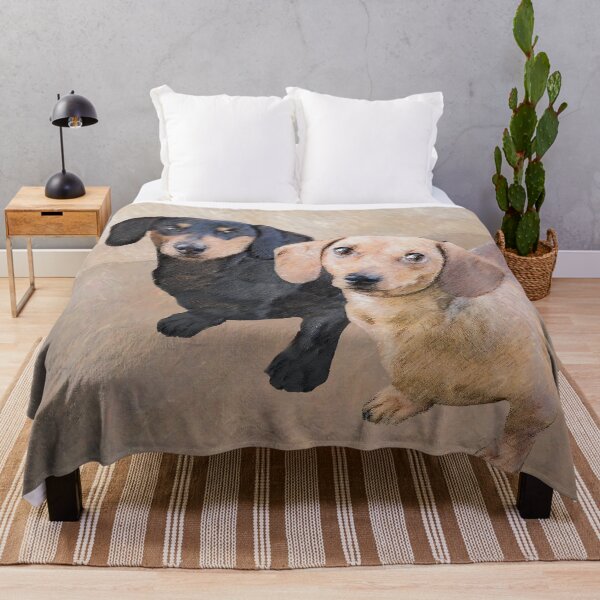Item preview, Smooth Dachshund Painting - Cute Original Dog Art designed and sold by alpendesigns.