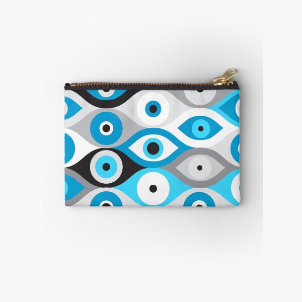 Item preview, Greek Evil Eye pattern Blues and Greys designed and sold by k9printart.