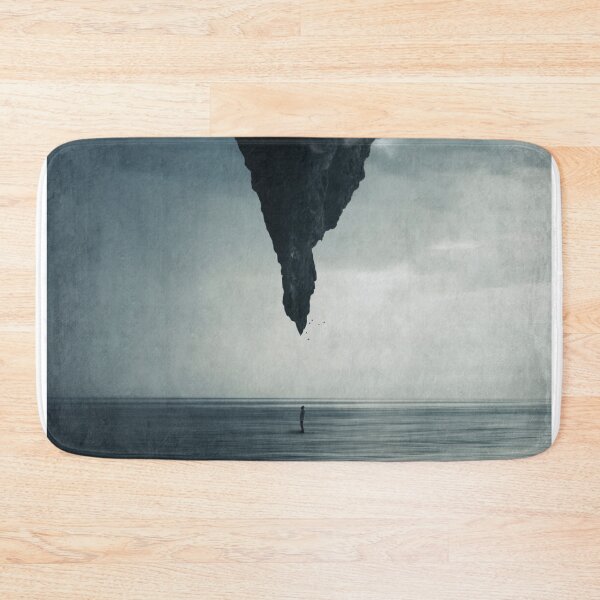 Item preview, What if - Man standing under a giant rock designed and sold by Dyrk Wyst Redbubble Shop.