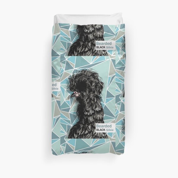 Bearded Black Silkie Duvet Cover