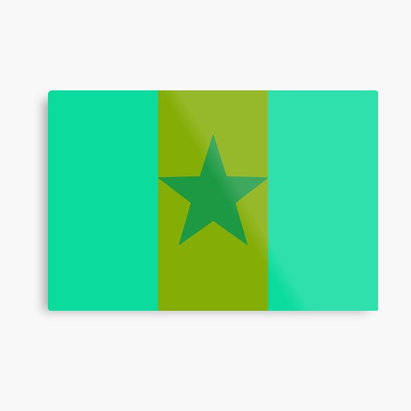Star Flag In Green Metal Print