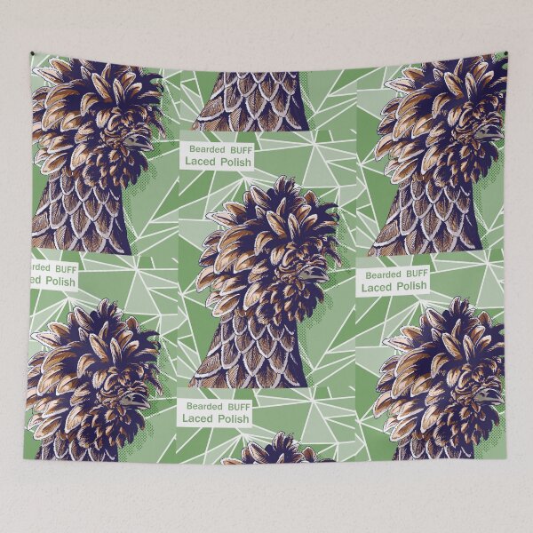 Item preview, Gallina polaca con cordones buff barbudo designed and sold by Elena Casiglio.