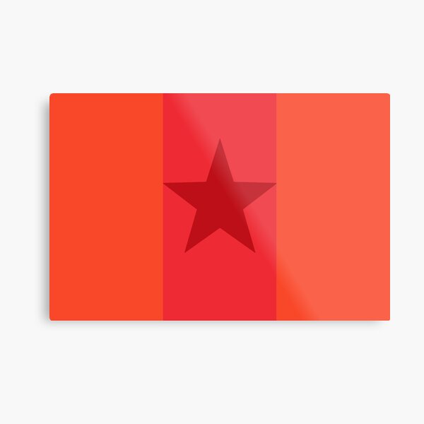 Star Flag In Red Metal Print