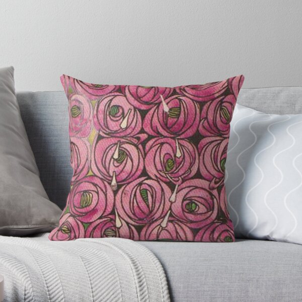 ROSES. GLASGOW SCHOOL. Charles Rennie Mackintosh. Throw Pillow