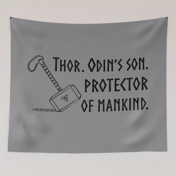 Item preview, Thor. Odin's Son. Protector of Mankind. (Black) designed and sold by TFeldDesign.