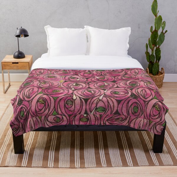ROSES. GLASGOW SCHOOL. Charles Rennie Mackintosh. Throw Blanket