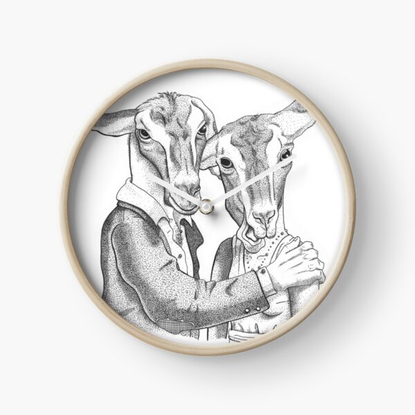 Goats portrait Clock