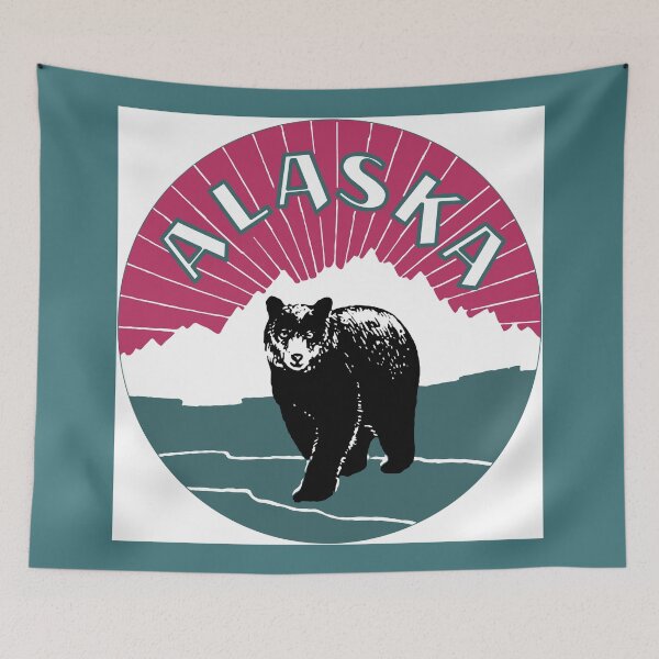 Item preview, Retro Alaska travel ad, bear designed and sold by aapshop.
