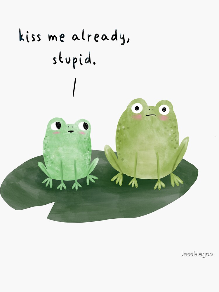 Thumbnail 3 of 3, Sticker, Kissing Frogs designed and sold by JessMagoo.