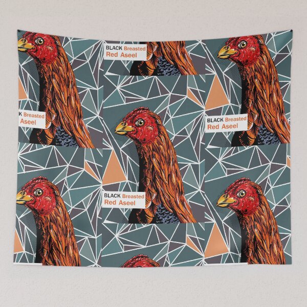 Item preview, Gallina aseel roja de pecho negro designed and sold by Elena Casiglio.