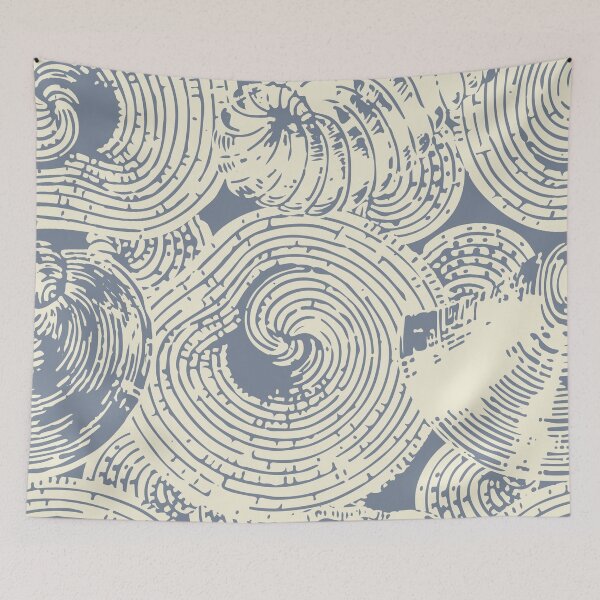 Item preview, Shells and Swirls, Cool gray and cream designed and sold by KShedenhelm.