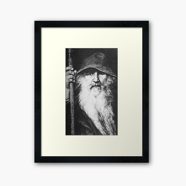 ODIN. In his guise as a wanderer, by Georg von Rosen 1886. Framed Art Print