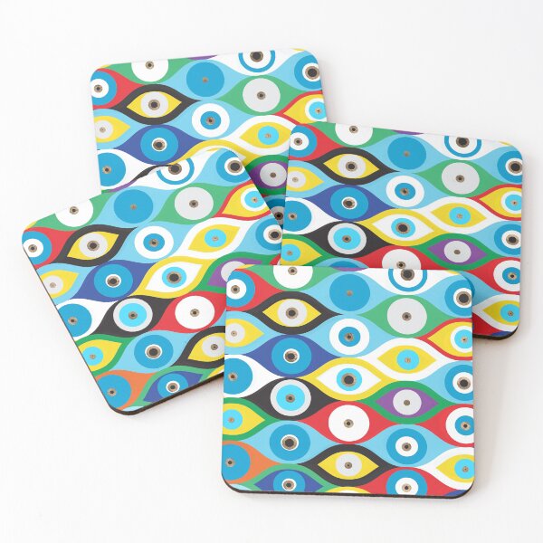 Item preview, Colorful Evil Eye protection pattern designed and sold by k9printart.
