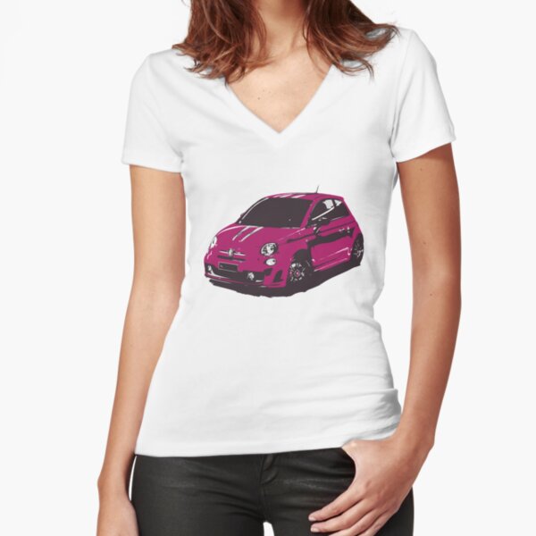 FIAT 500 Abarth - Cute Little Italian City Car Fitted V-Neck T-Shirt