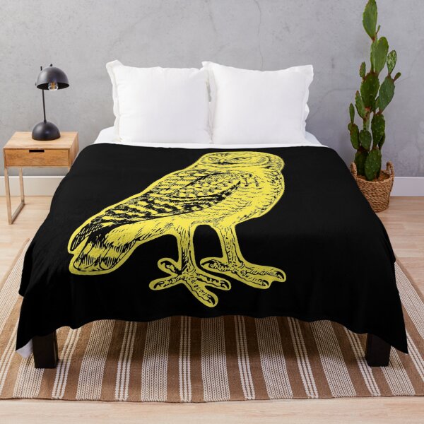Item preview, Burrowing Owl Vintage Drawing Yellow Halo designed and sold by rewstudio.