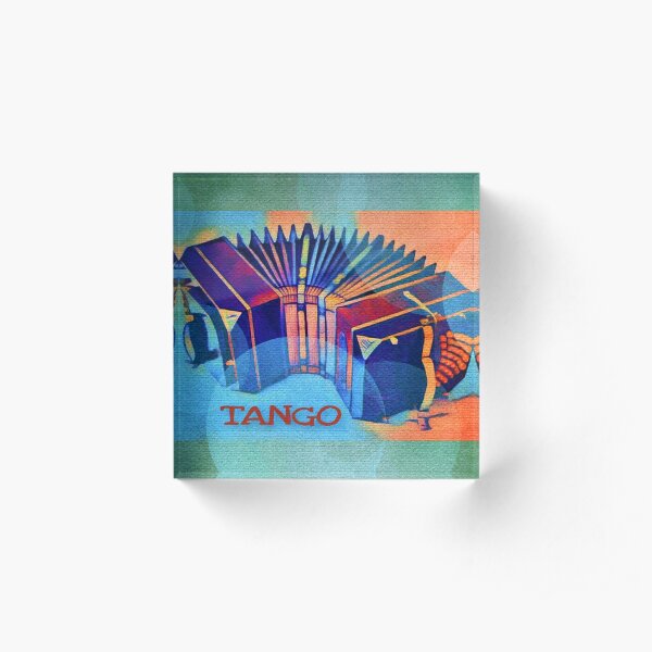 Tango Bandoneon Digital Art Acrylic Block
